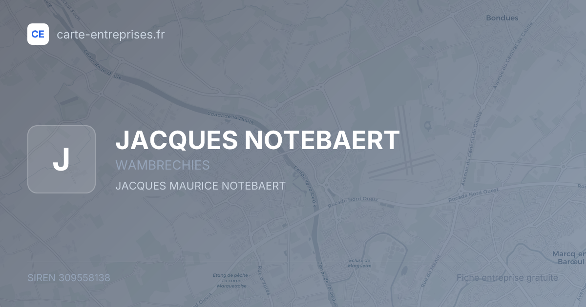 JACQUES NOTEBAERT — 309558138 — fiche entreprise