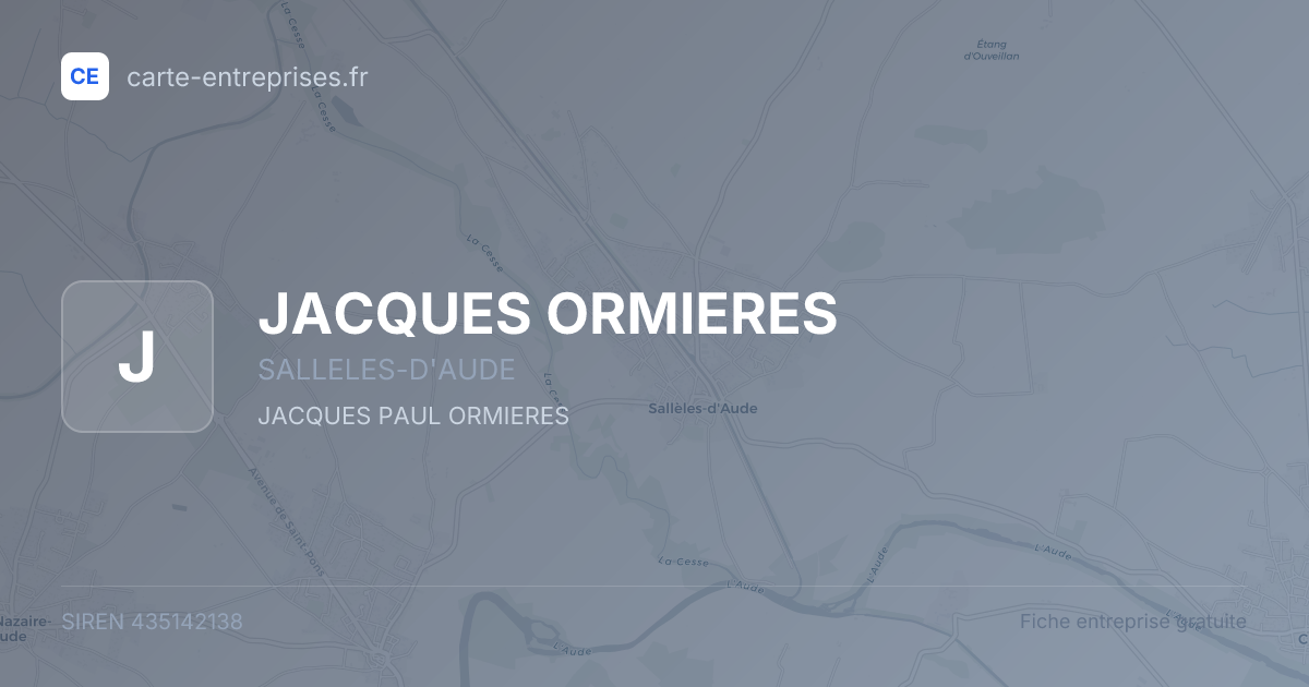 JACQUES ORMIERES — 435142138 — fiche entreprise