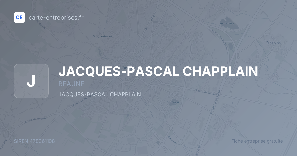 JACQUES-PASCAL CHAPPLAIN — 478361108 — fiche entreprise