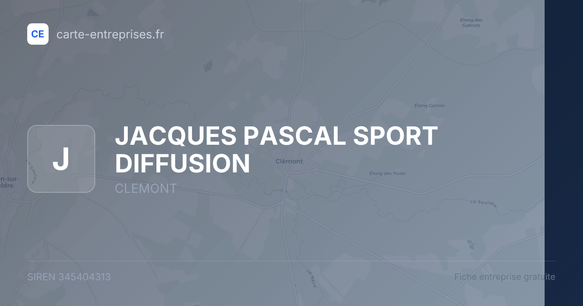 JACQUES PASCAL SPORT DIFFUSION — 345404313 — fiche entreprise