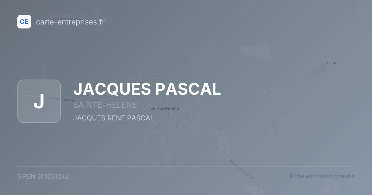 JACQUES PASCAL — 301281242 — fiche entreprise