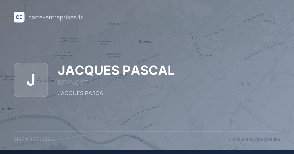 JACQUES PASCAL — 305628901 — fiche entreprise