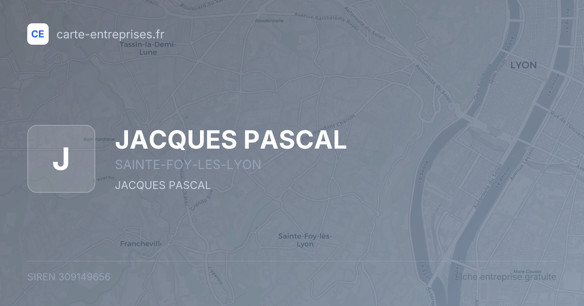 JACQUES PASCAL — 309149656 — fiche entreprise