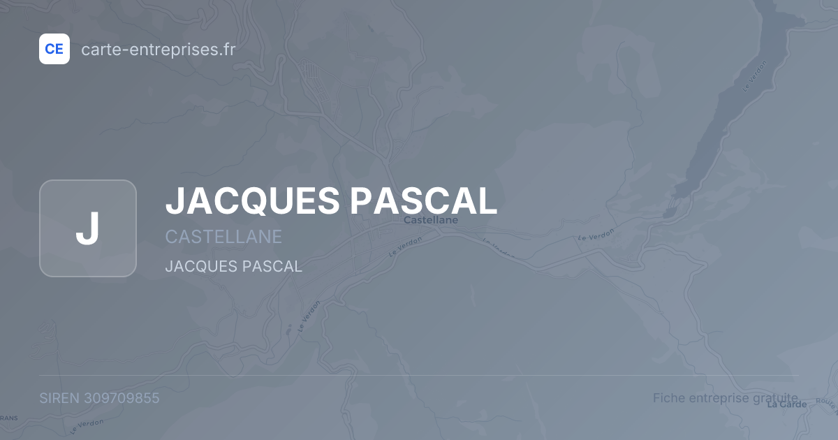 JACQUES PASCAL — 309709855 — fiche entreprise