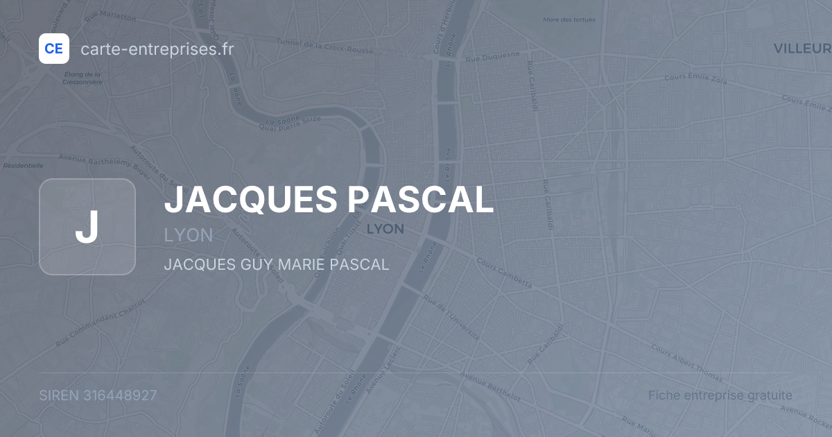 JACQUES PASCAL — 316448927 — fiche entreprise