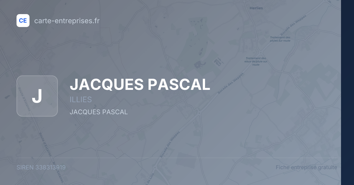 JACQUES PASCAL — 338313919 — fiche entreprise