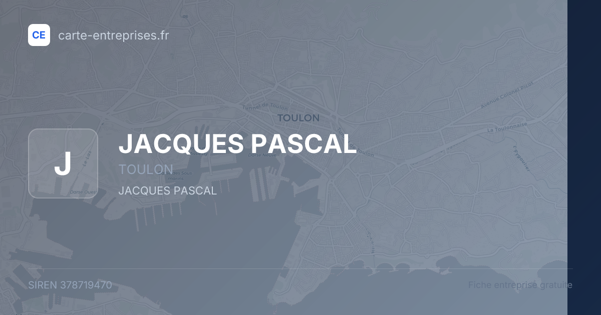 JACQUES PASCAL — 378719470 — fiche entreprise