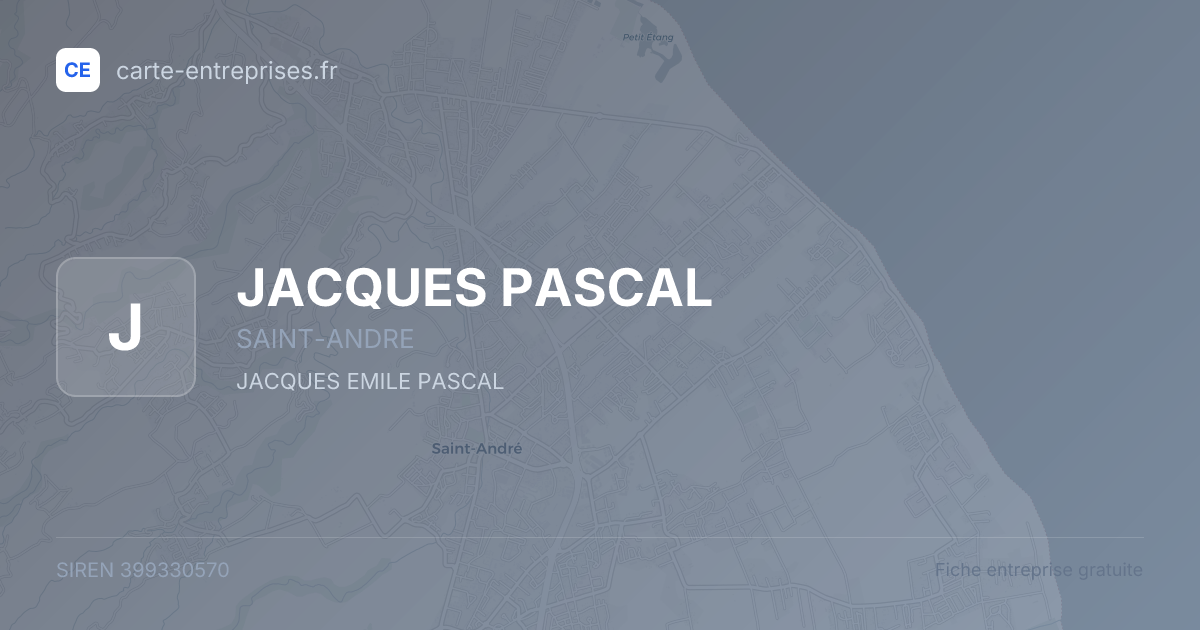 JACQUES PASCAL — 399330570 — fiche entreprise