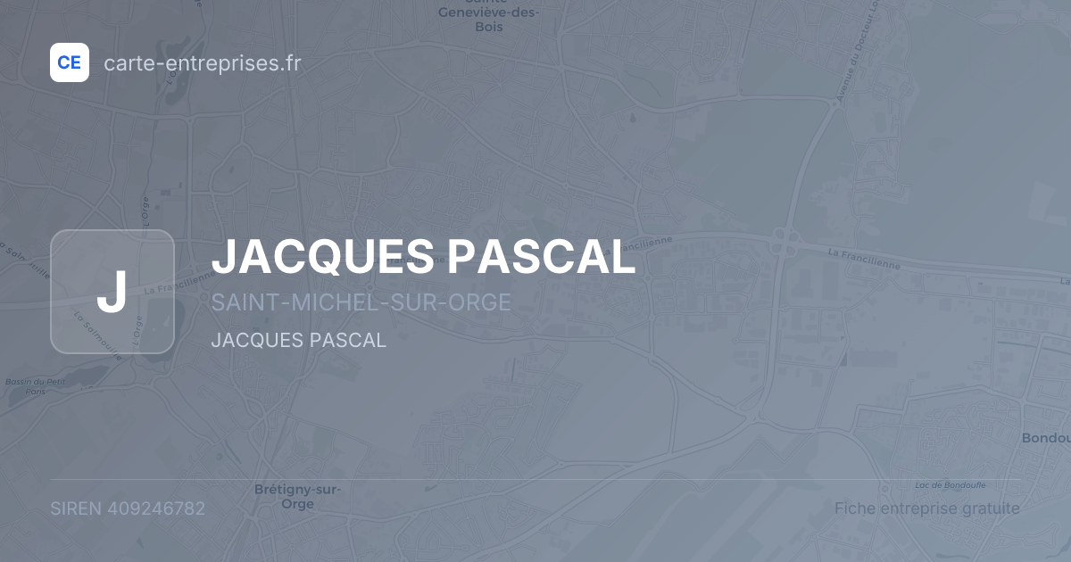 JACQUES PASCAL — 409246782 — fiche entreprise