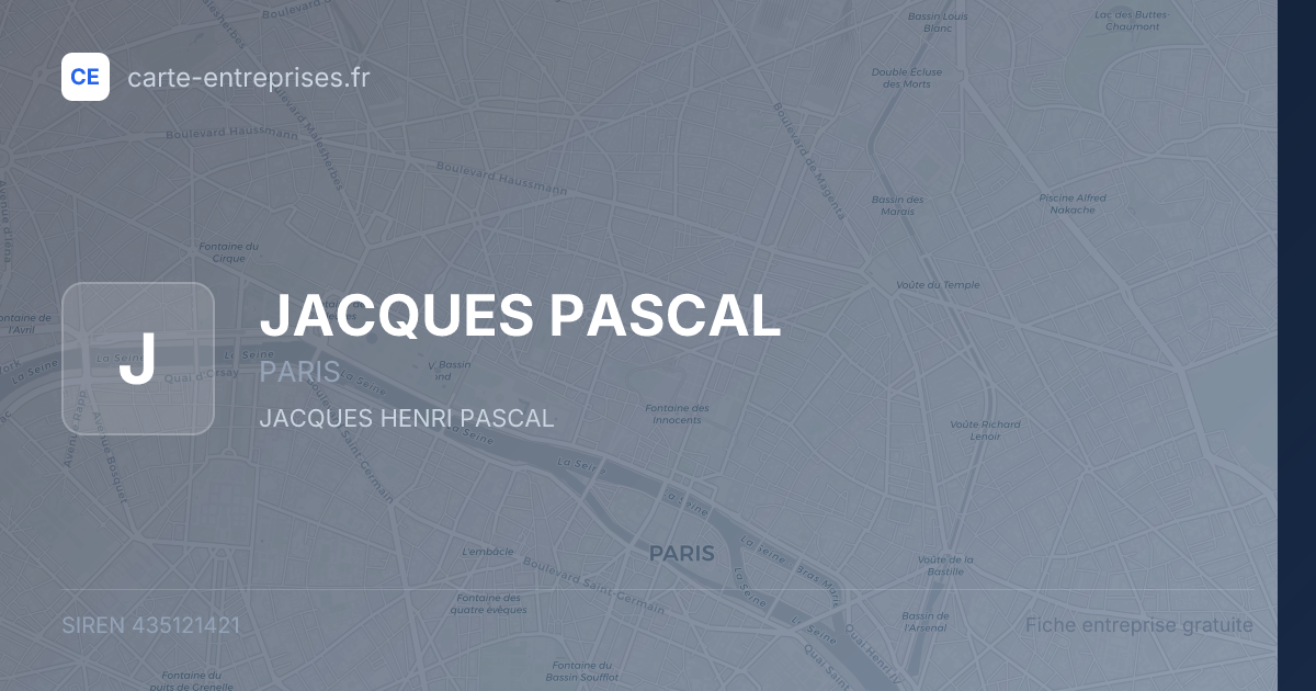 JACQUES PASCAL — 435121421 — fiche entreprise