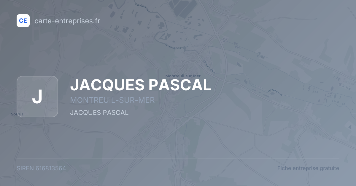 JACQUES PASCAL — 616813564 — fiche entreprise