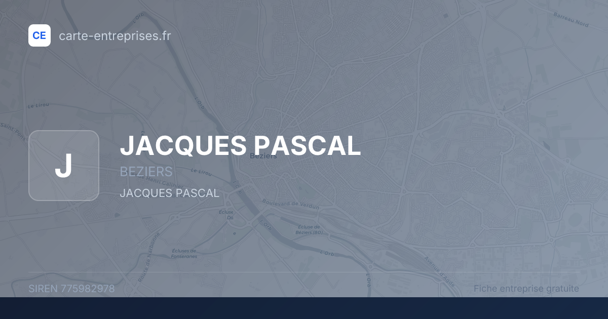 JACQUES PASCAL — 775982978 — fiche entreprise