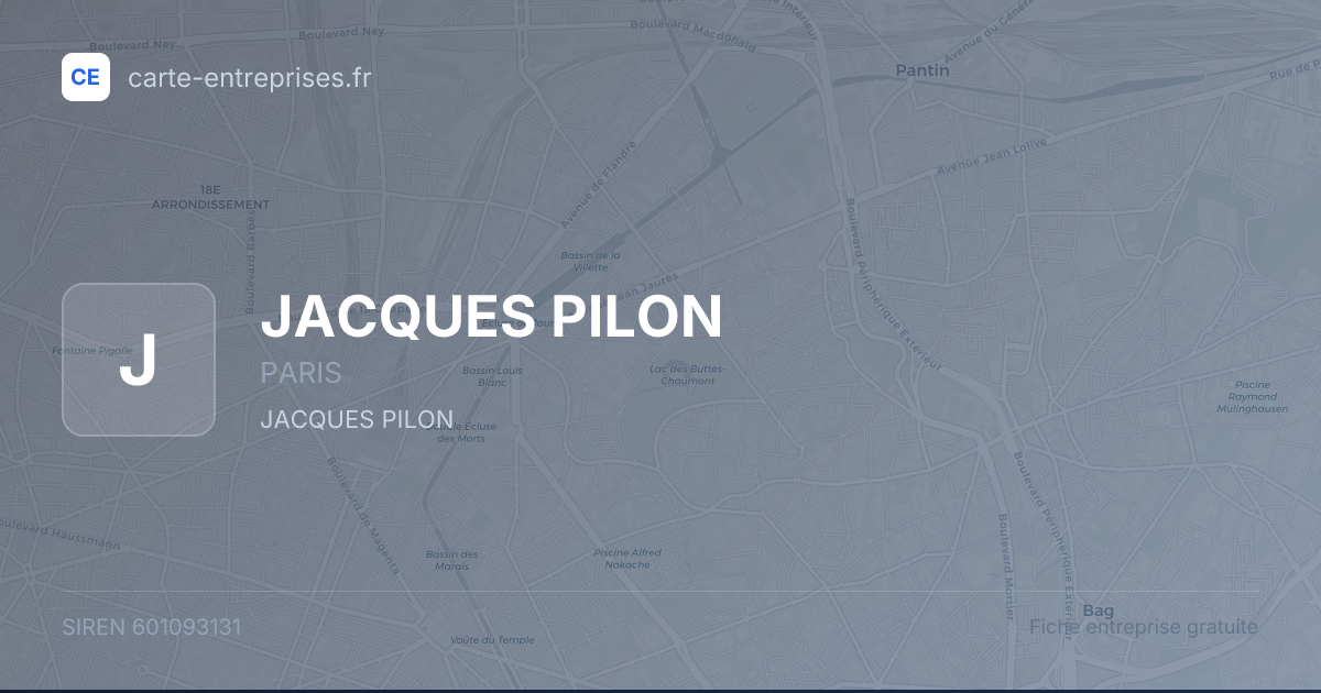 JACQUES PILON — 601093131 — fiche entreprise