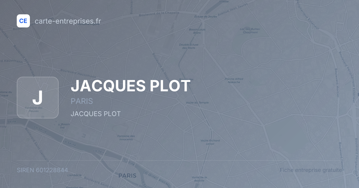 JACQUES PLOT — 601228844 — fiche entreprise