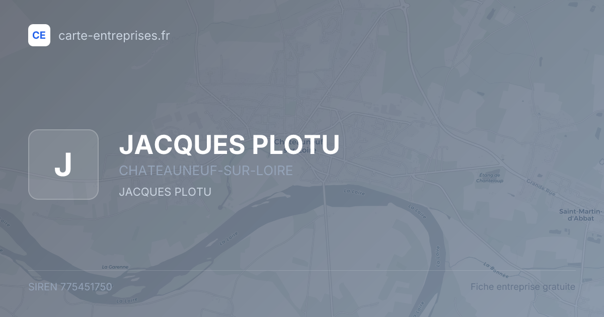 JACQUES PLOTU — 775451750 — fiche entreprise