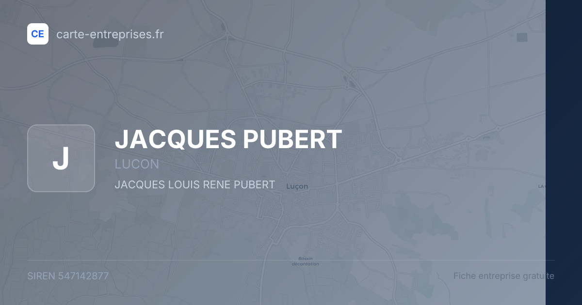 JACQUES PUBERT — 547142877 — fiche entreprise