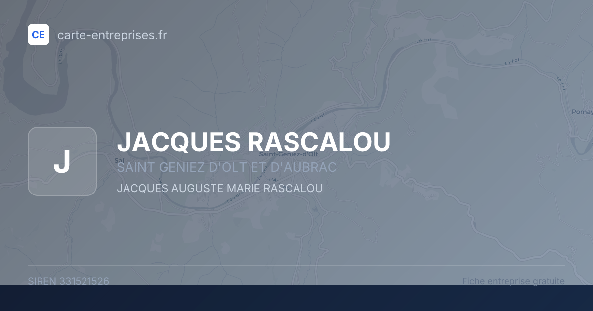 JACQUES RASCALOU — 331521526 — fiche entreprise