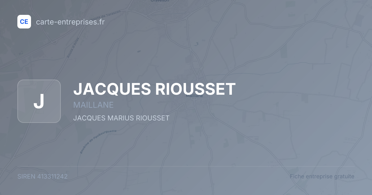 JACQUES RIOUSSET — 413311242 — fiche entreprise