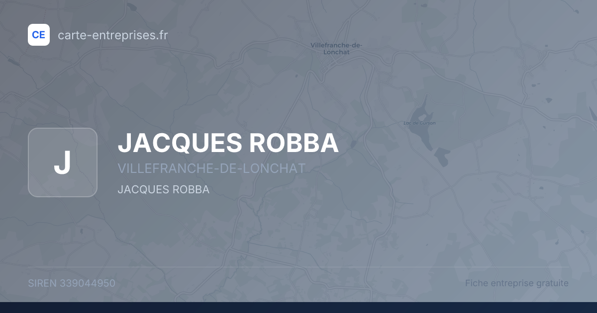 JACQUES ROBBA — 339044950 — fiche entreprise