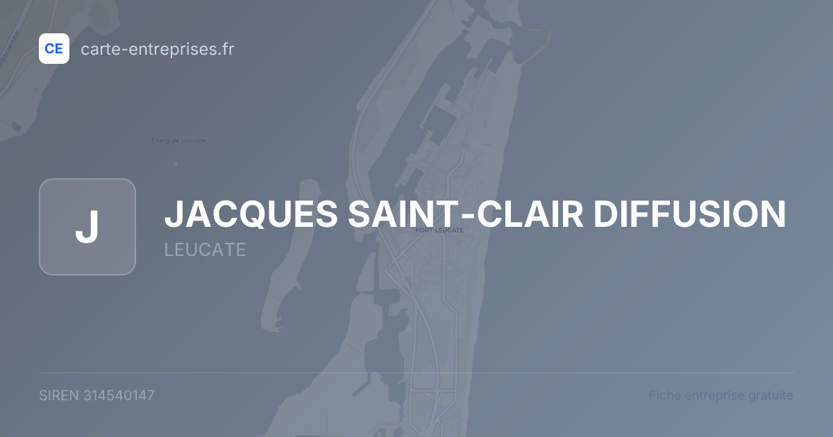 JACQUES SAINT-CLAIR DIFFUSION — 314540147 — fiche entreprise