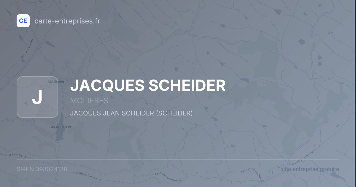 JACQUES SCHEIDER — 393024138 — fiche entreprise