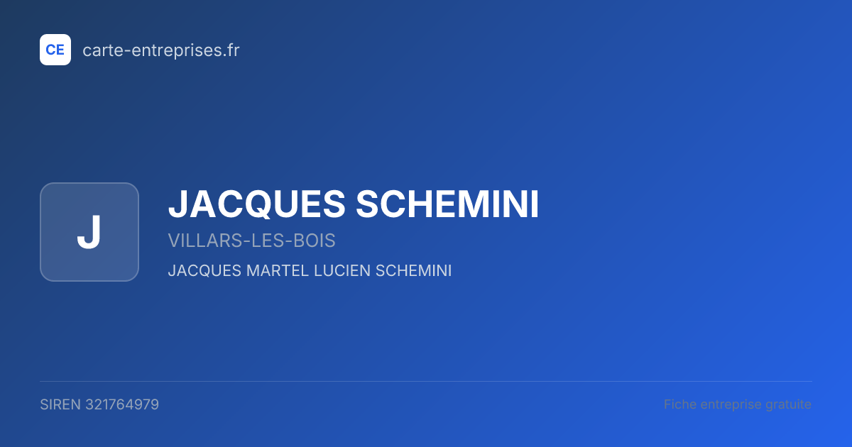 JACQUES SCHEMINI — 321764979 — fiche entreprise