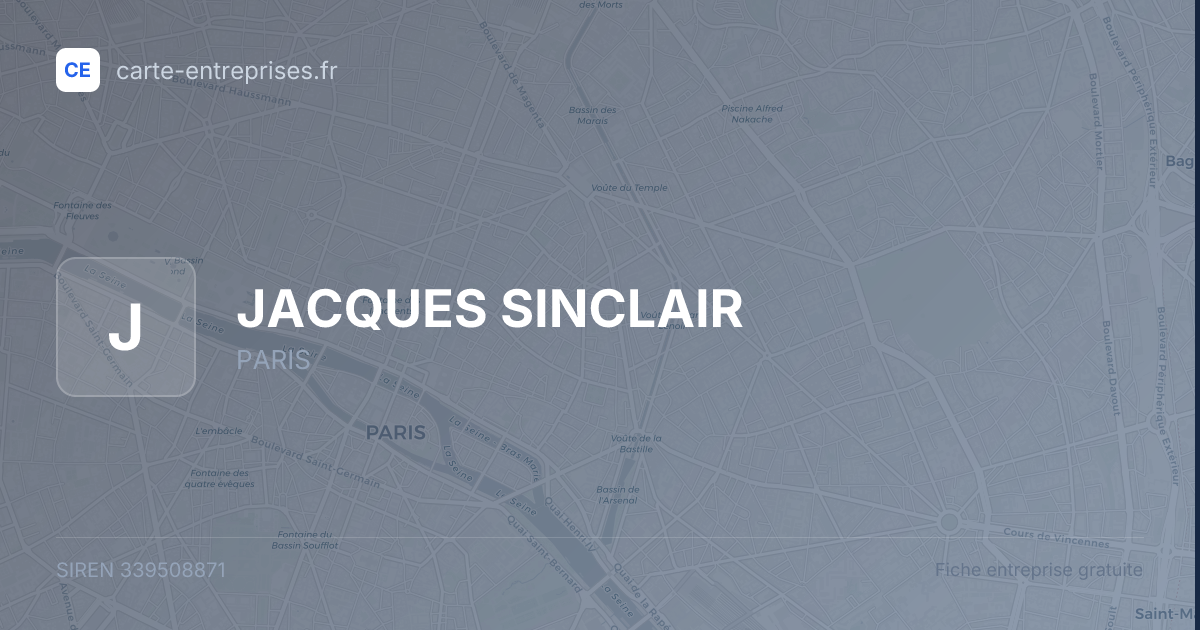 JACQUES SINCLAIR — 339508871 — fiche entreprise