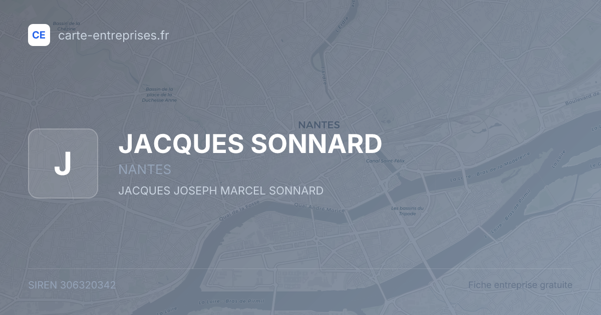 JACQUES SONNARD — 306320342 — fiche entreprise