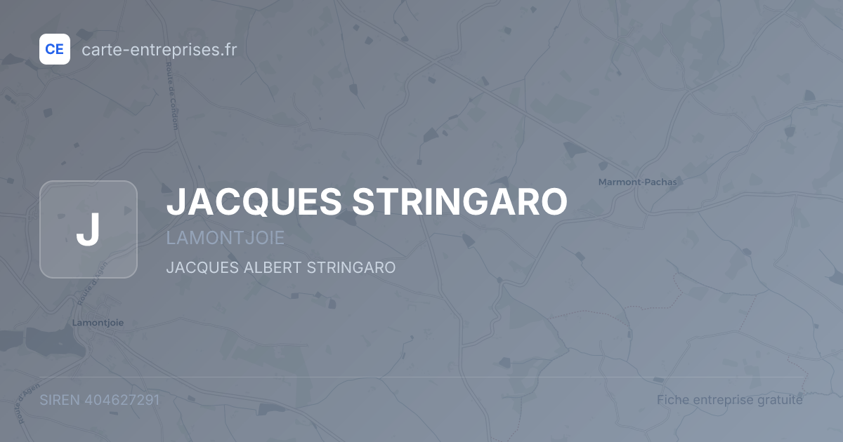 JACQUES STRINGARO — 404627291 — fiche entreprise