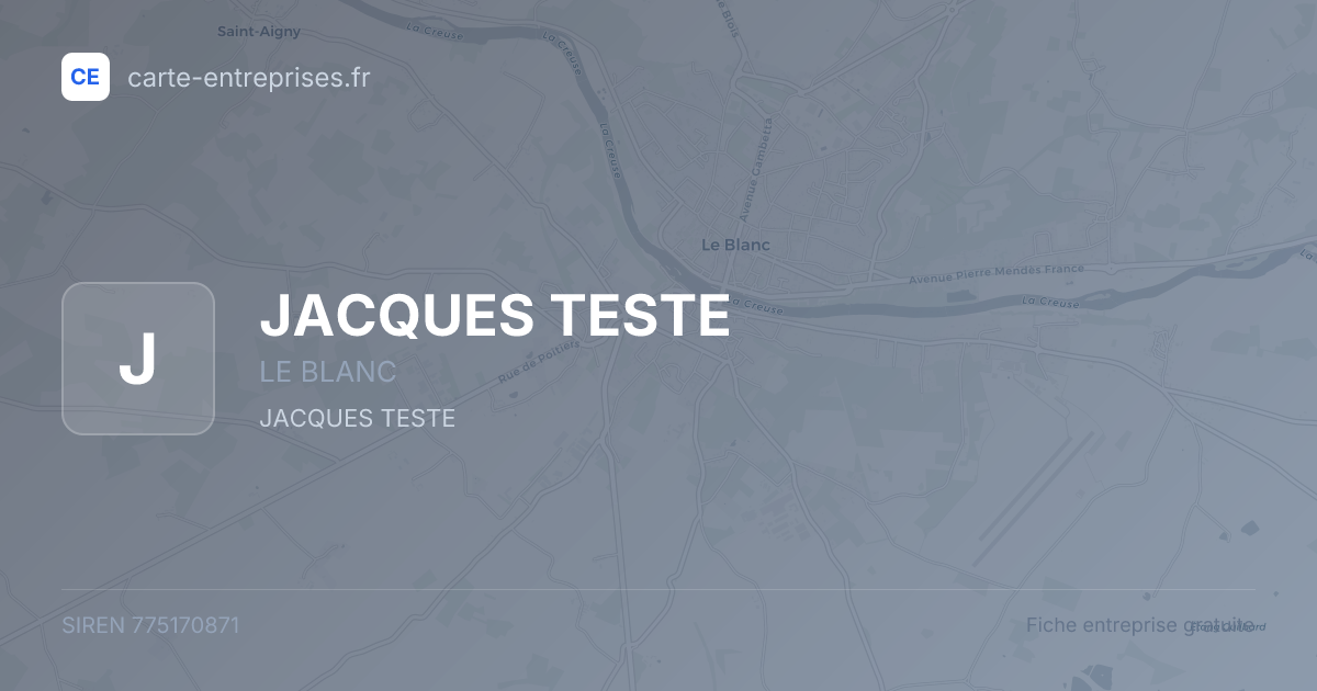 JACQUES TESTE — 775170871 — fiche entreprise