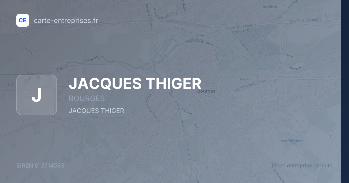 JACQUES THIGER — 613714583 — fiche entreprise