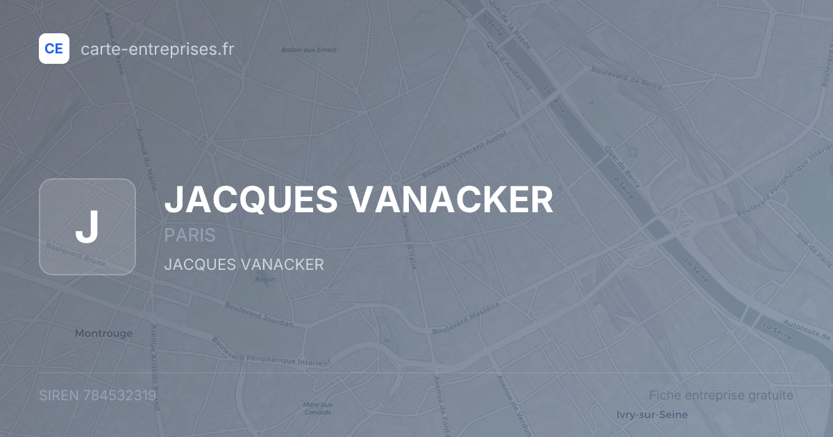 JACQUES VANACKER — 784532319 — fiche entreprise