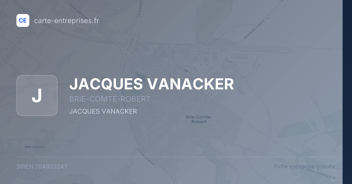 JACQUES VANACKER — 784903247 — fiche entreprise