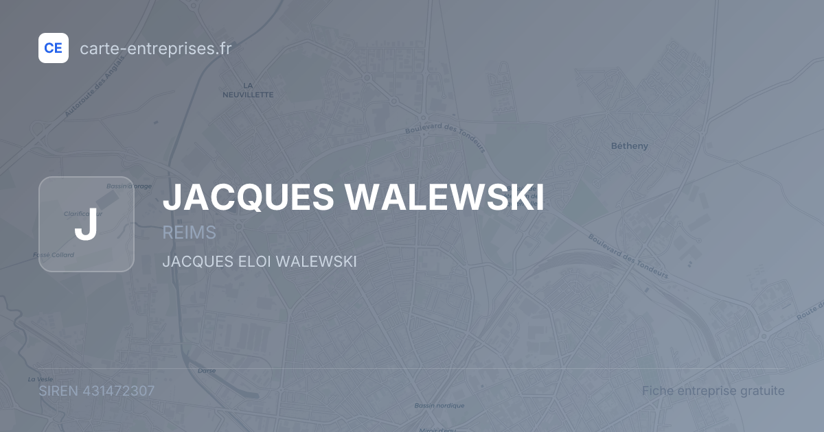 JACQUES WALEWSKI — 431472307 — fiche entreprise