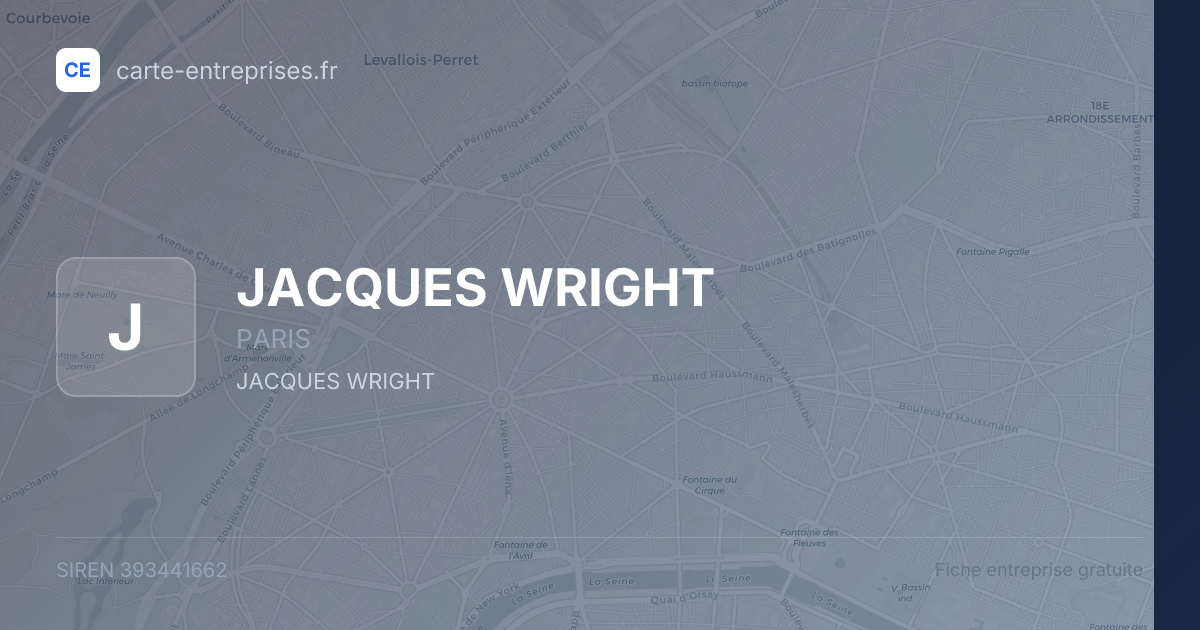 JACQUES WRIGHT — 393441662 — fiche entreprise
