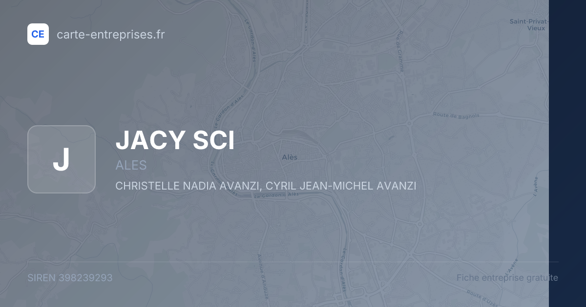 JACY SCI — 398239293 — fiche entreprise