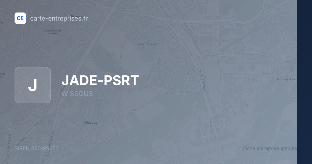 JADE-PSRT — 320189657 — fiche entreprise