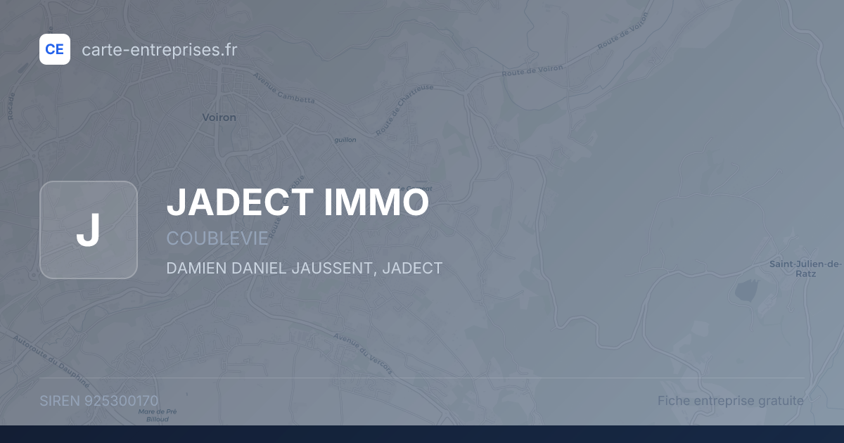 JADECT IMMO — 925300170 — fiche entreprise