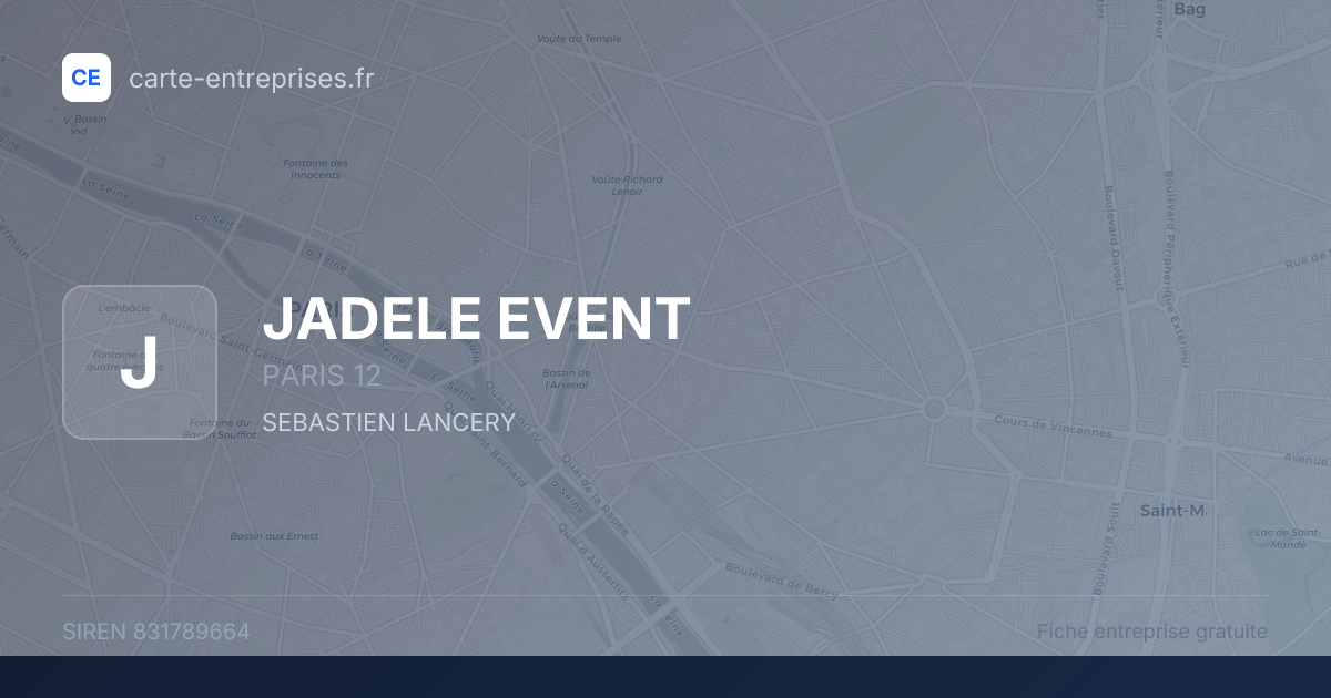 JADELE EVENT — 831789664 — fiche entreprise