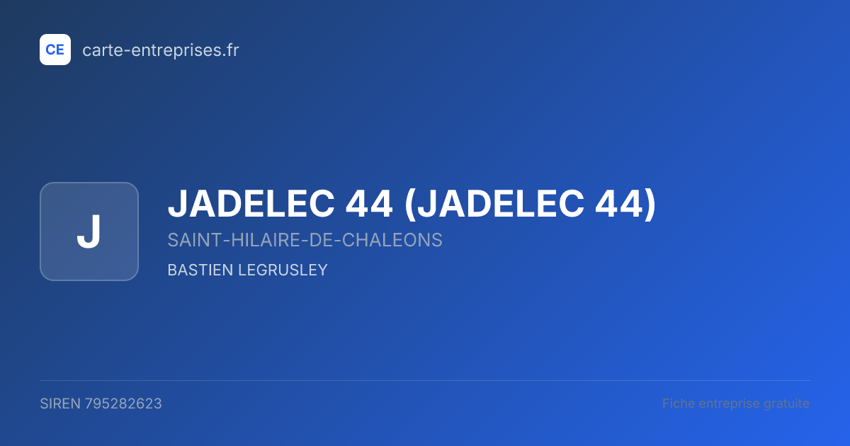 JADELEC 44 — 795282623 — fiche entreprise