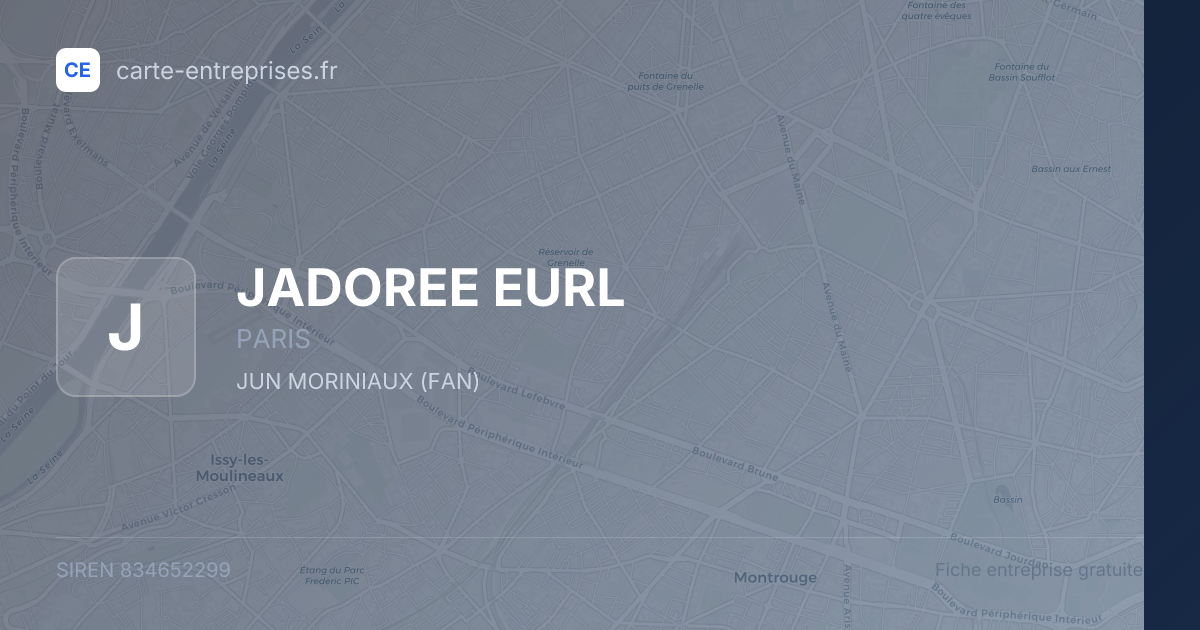 JADOREE EURL — 834652299 — fiche entreprise