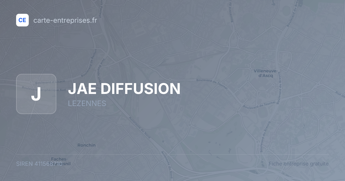 JAE DIFFUSION — 411568710 — fiche entreprise