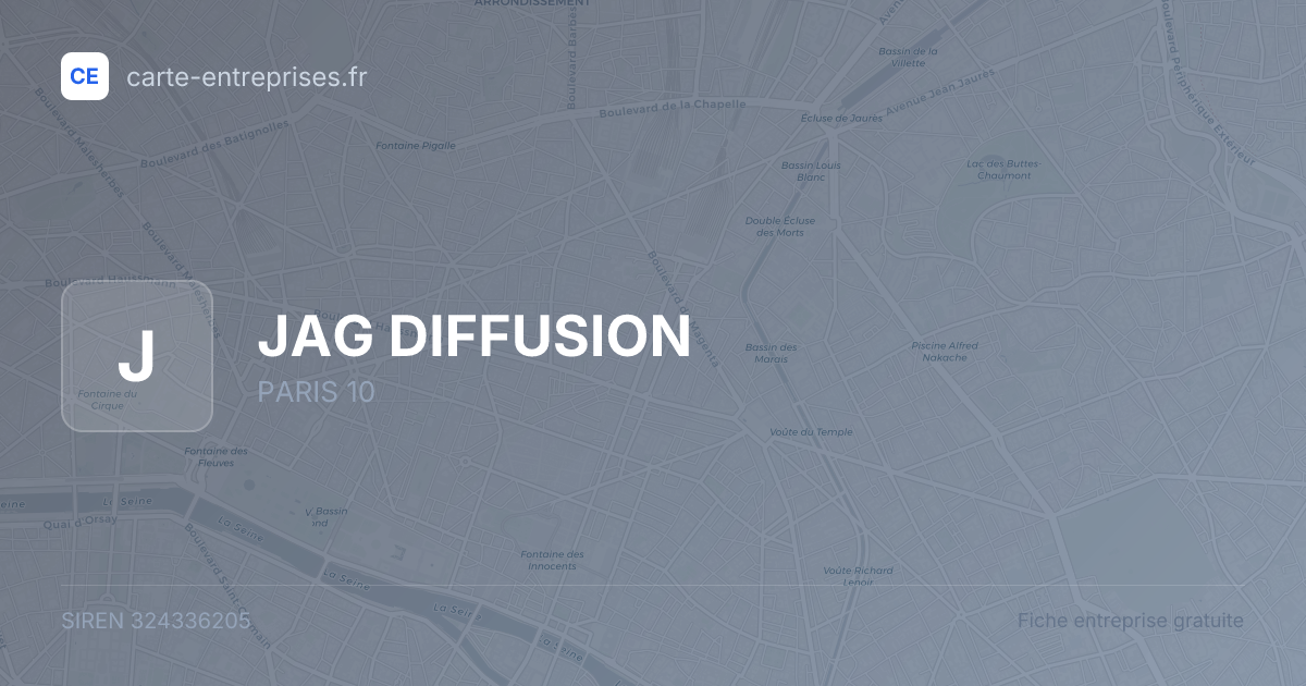 JAG DIFFUSION — 324336205 — fiche entreprise
