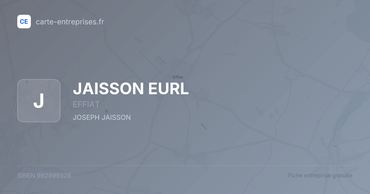 JAISSON EURL — 982999328 — fiche entreprise