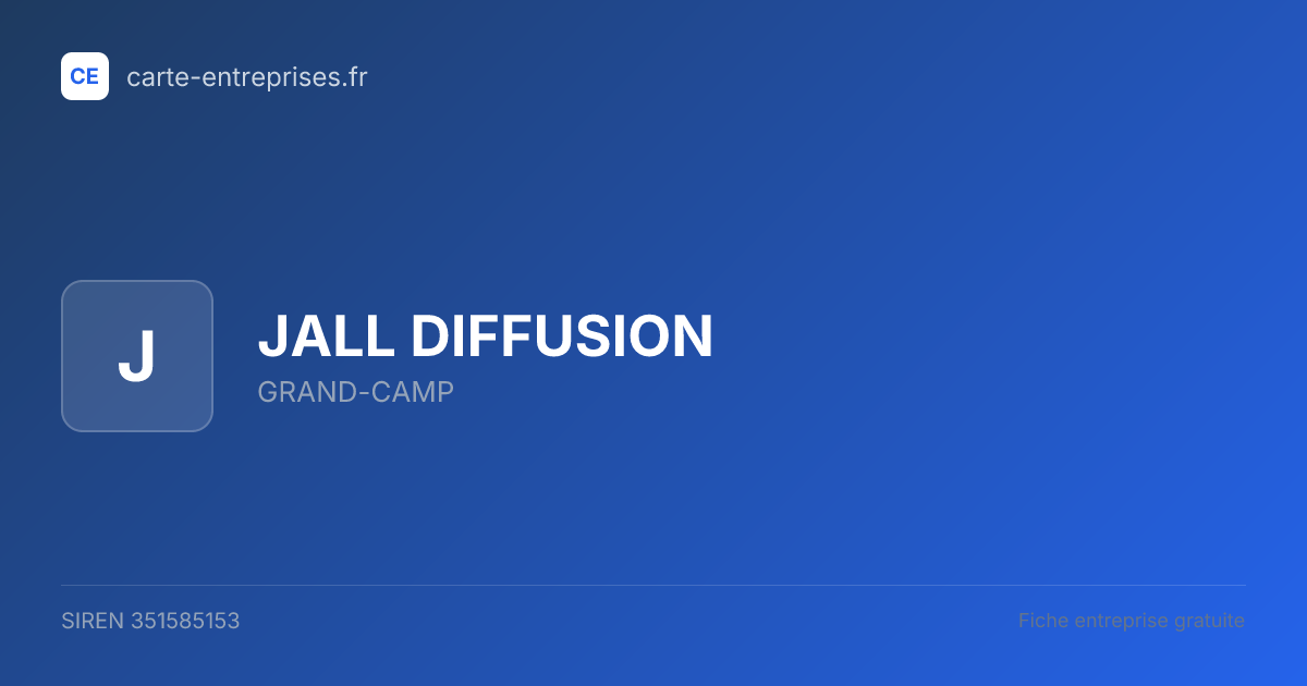 JALL DIFFUSION — 351585153 — fiche entreprise