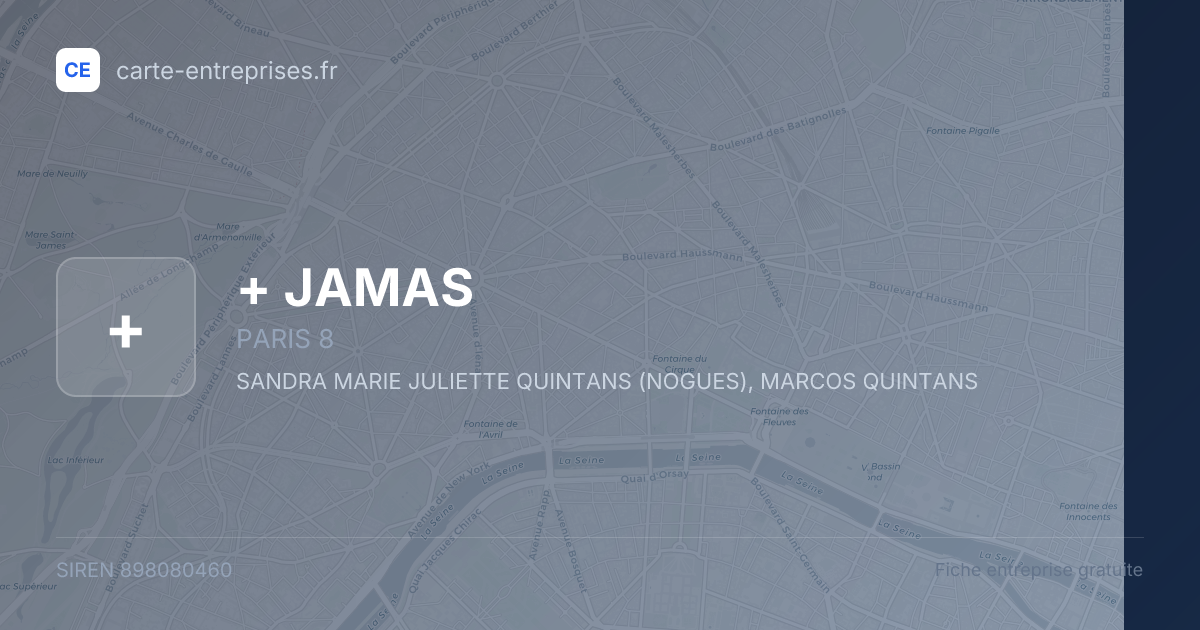 + JAMAS — 898080460 — fiche entreprise