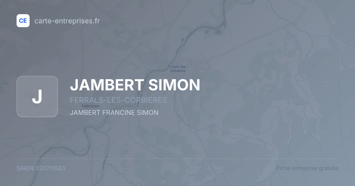 JAMBERT SIMON — 320711583 — fiche entreprise