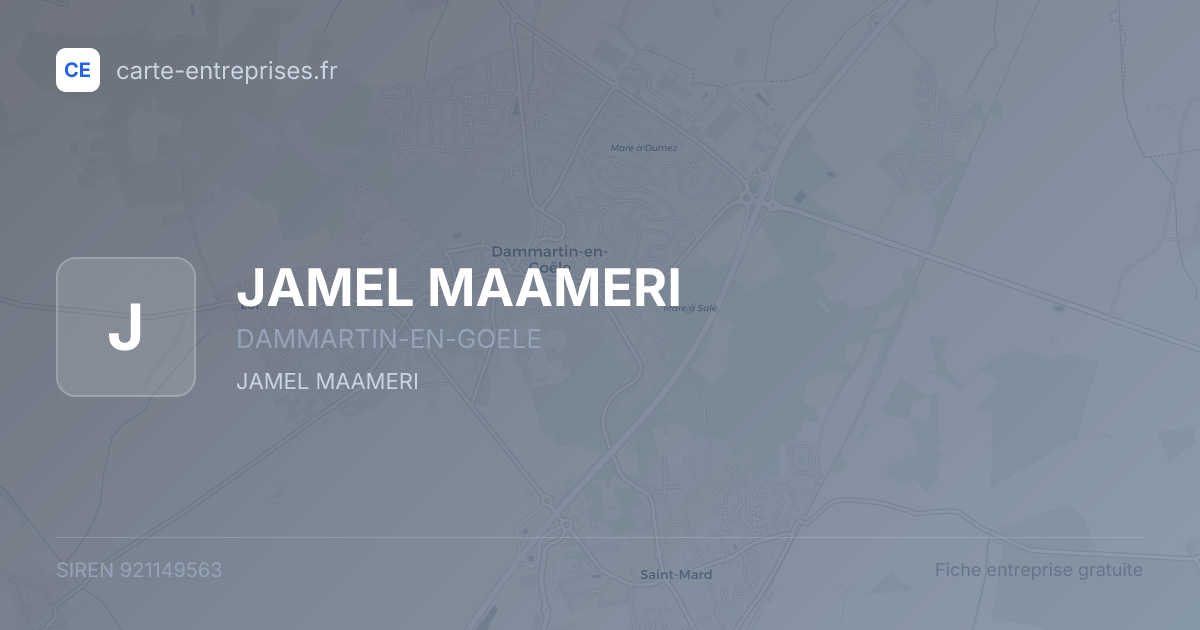 JAMEL MAAMERI — 921149563 — fiche entreprise