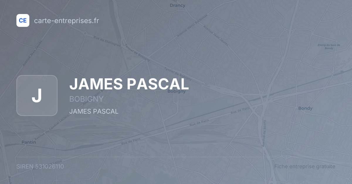 JAMES PASCAL — 531026110 — fiche entreprise