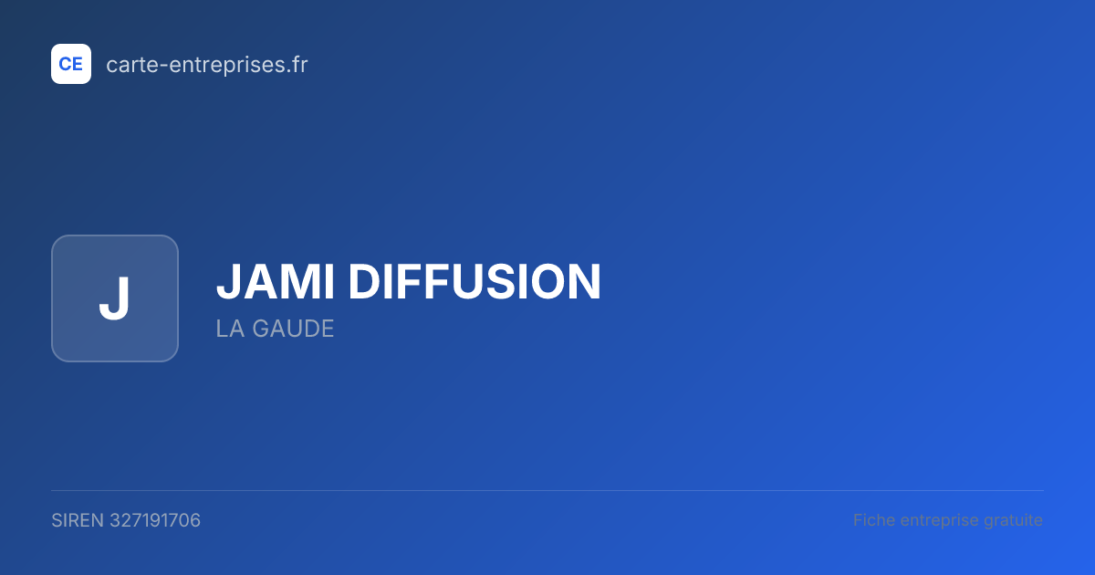 JAMI DIFFUSION — 327191706 — fiche entreprise